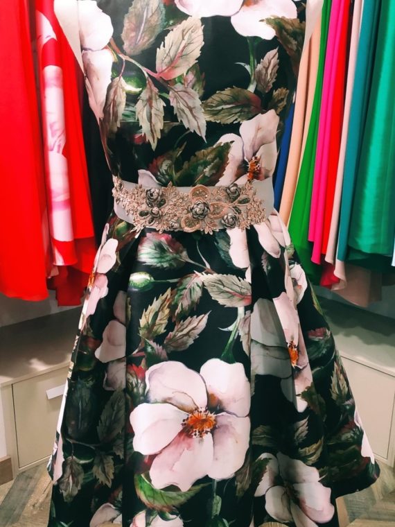 Vestido estampado peonias